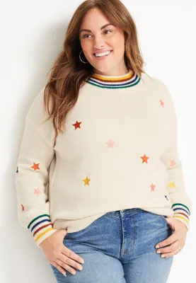 Plus Star Crew Neck Sweater