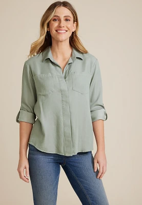 Utility Relaxed Button Up Shirt