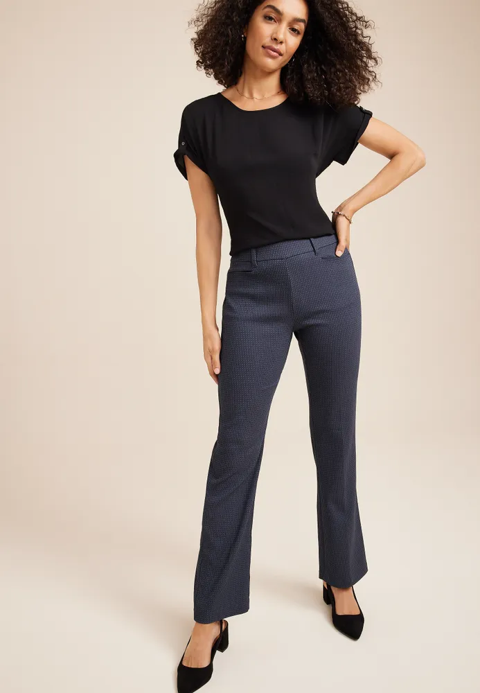 Bengaline Textured Mid Rise Bootcut Pant