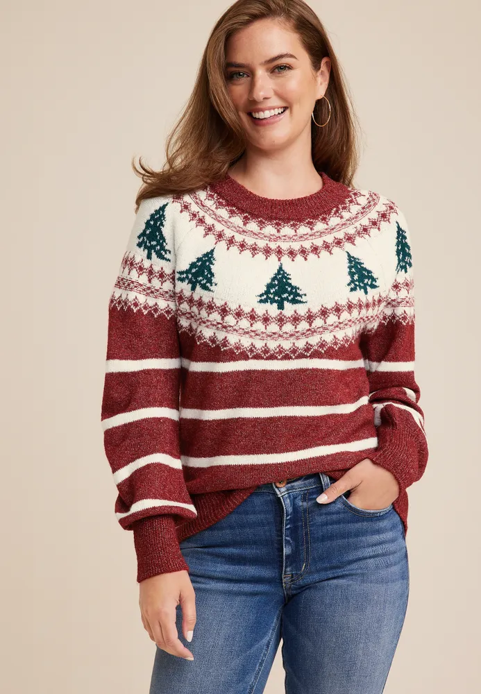 Stripe Holiday Fair Isle Sweater