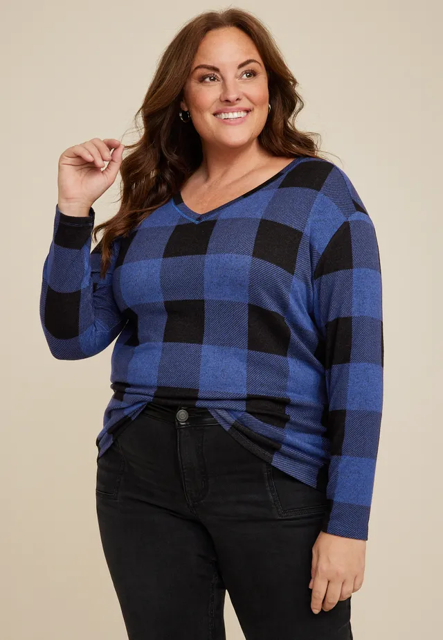 Maurices Plus 24/7 Solid Long Sleeve Layering Tee