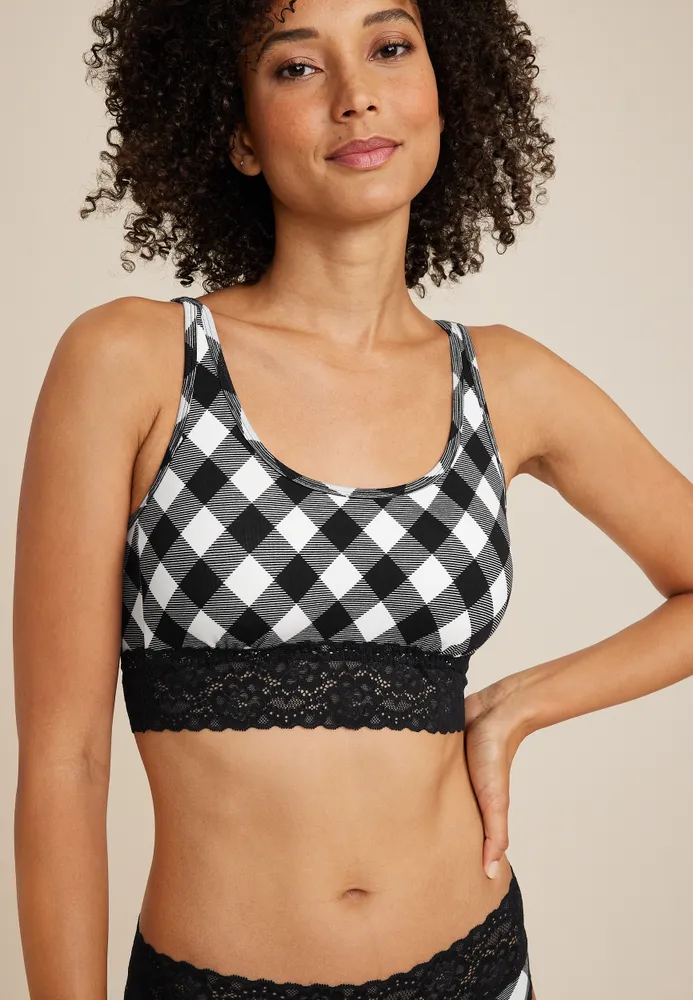 Maurices Simply Comfy Buffalo Plaid Cotton Bralette