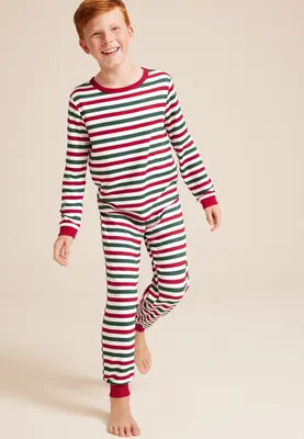 Youth Holiday Striped Family Pajamas