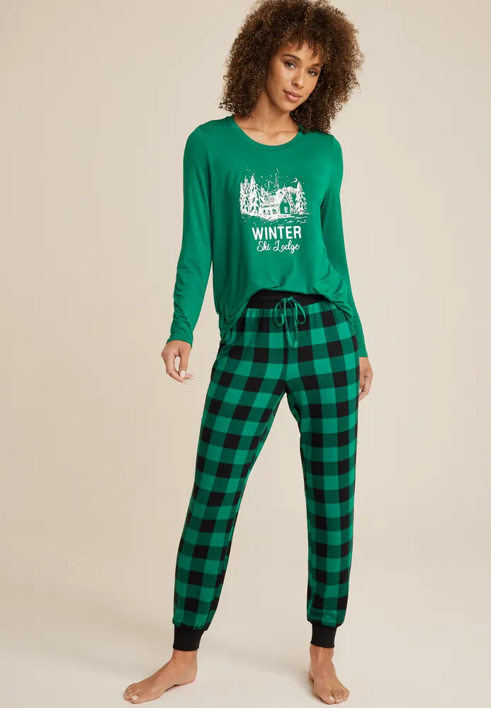 Holiday Ski Lodge Family Pajamas