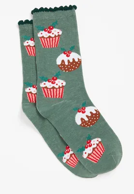 Holiday Cupcakes Crew Socks