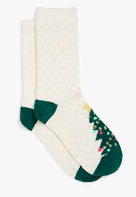 Holiday Tree Crew Socks