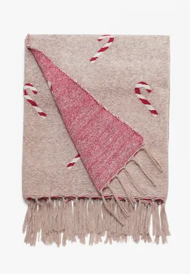 Candy Cane Throw Blanket