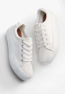 SuperCush Kyra White Platform Lace Up Sneaker