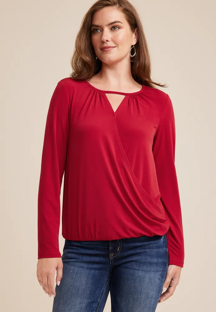 Faux Wrap Blouse