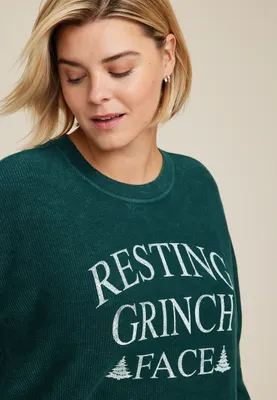 Plus Resting Grinch Face Sweatshirt