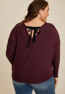Plus Bow Back Top