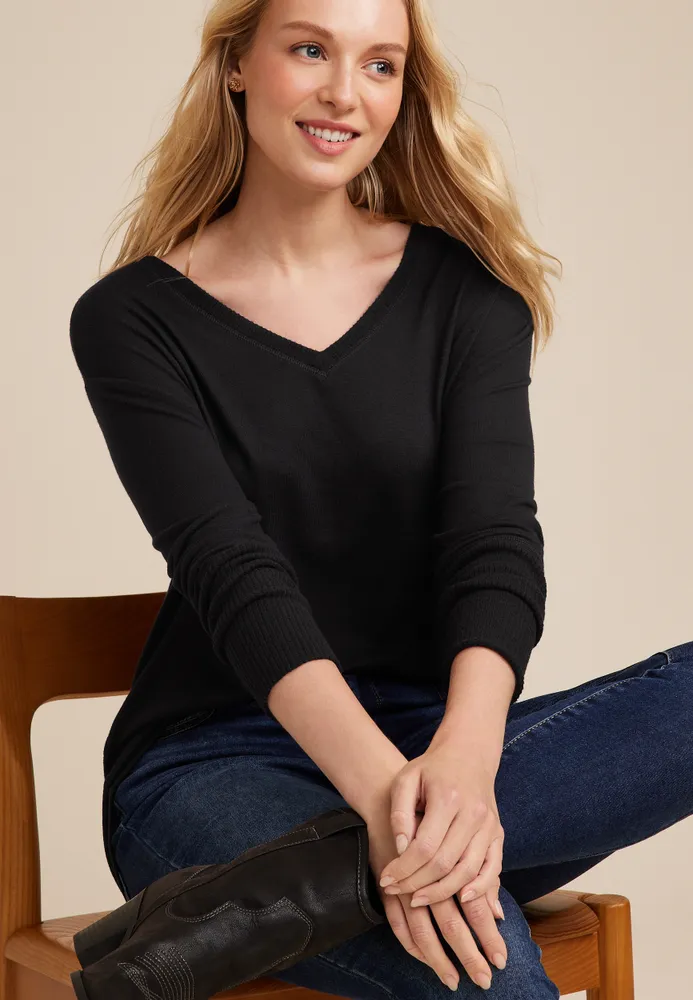 plus size 24/7 solid long sleeve layering tee