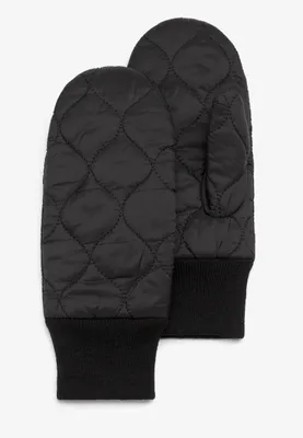 Black Quilted Mittens