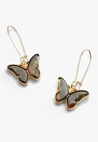 Resin Butterfly Drop Earrings