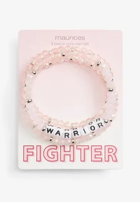 Pink Warrior Stretch Bracelet Set