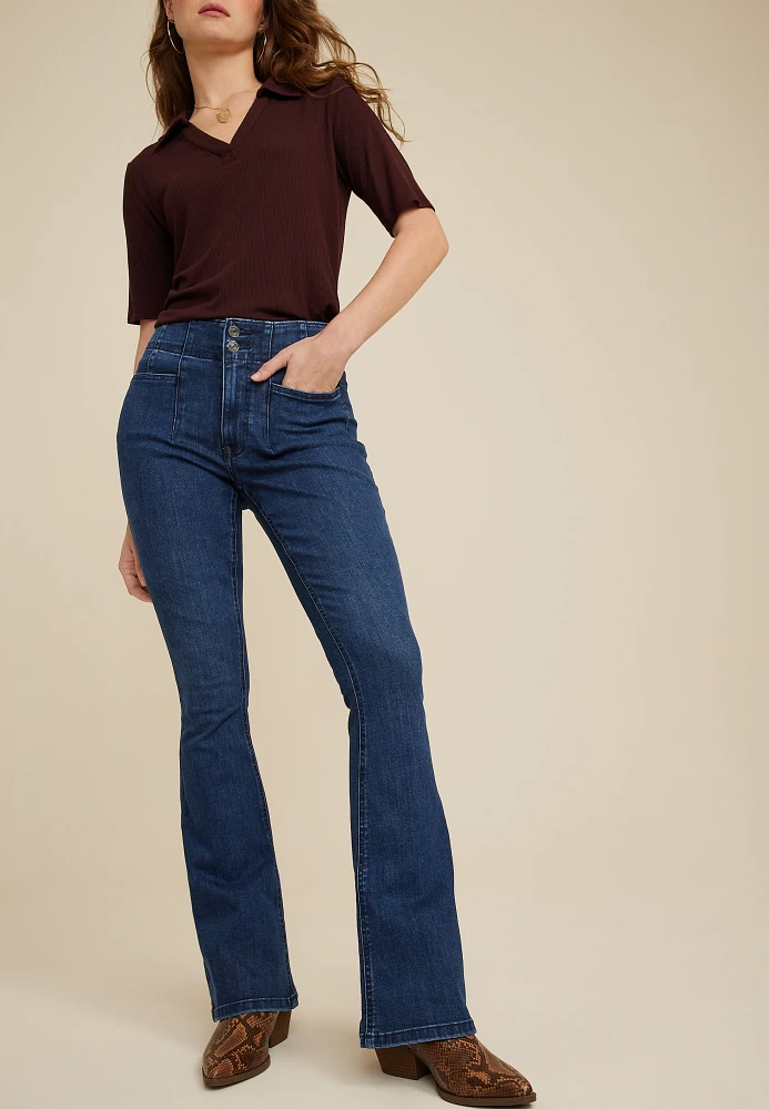 m jeans by maurices™ Cool Comfort Sculptress High Rise Curvy Flare Jean