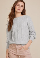 Cable Knit Reversible Wrap Sweater