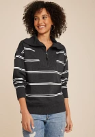 Willowsoft Collared Striped Sweatshirt