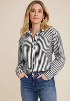 90s Prep Stripe Button Up Shirt