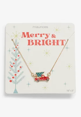 Holiday Truck Pendant Necklace