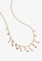 Multicolor Rhinestone Drop Necklace