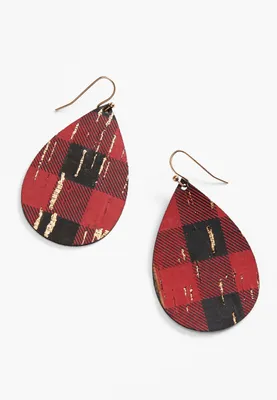 Buffalo Plaid Teardrop Earrings