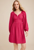 Notch Neck Babydoll Dress