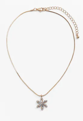 Girls Snowflake Pendant Necklace