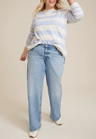 Plus edgely™ Mid Rise Relaxed Boyfriend Wide Leg Jean