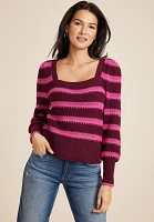 Stripe Open Stitch Sweater