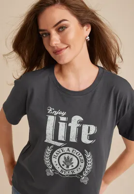 Enjoy Life Have A Cold Beer Graphic Tee