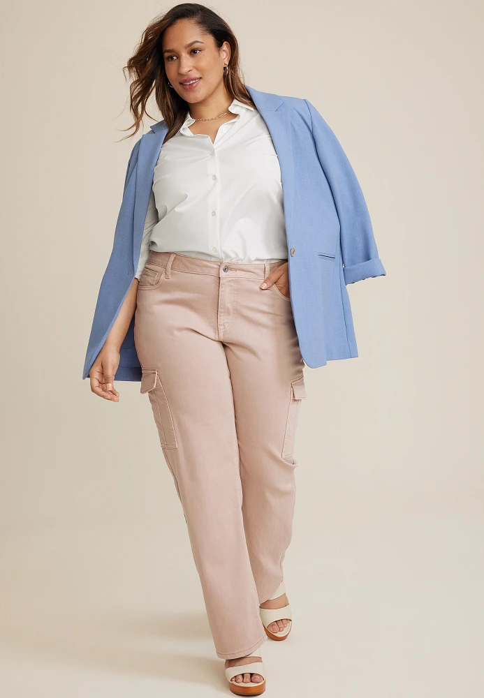 Plus Size Winona Stretch Button Down Blouse