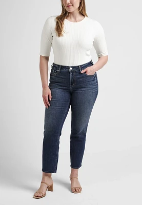 Plus Silver Jeans Co.® Suki Curvy Mid Rise Luxe Stretch Straight Jean