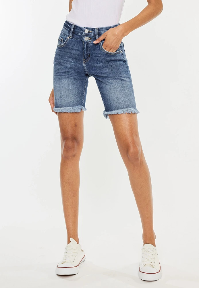 KanCan™ High Rise Double Button 8in Bermuda Short