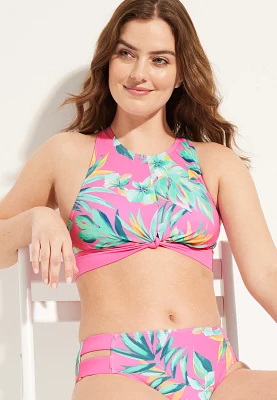 Colorblock Midkini Swim Top