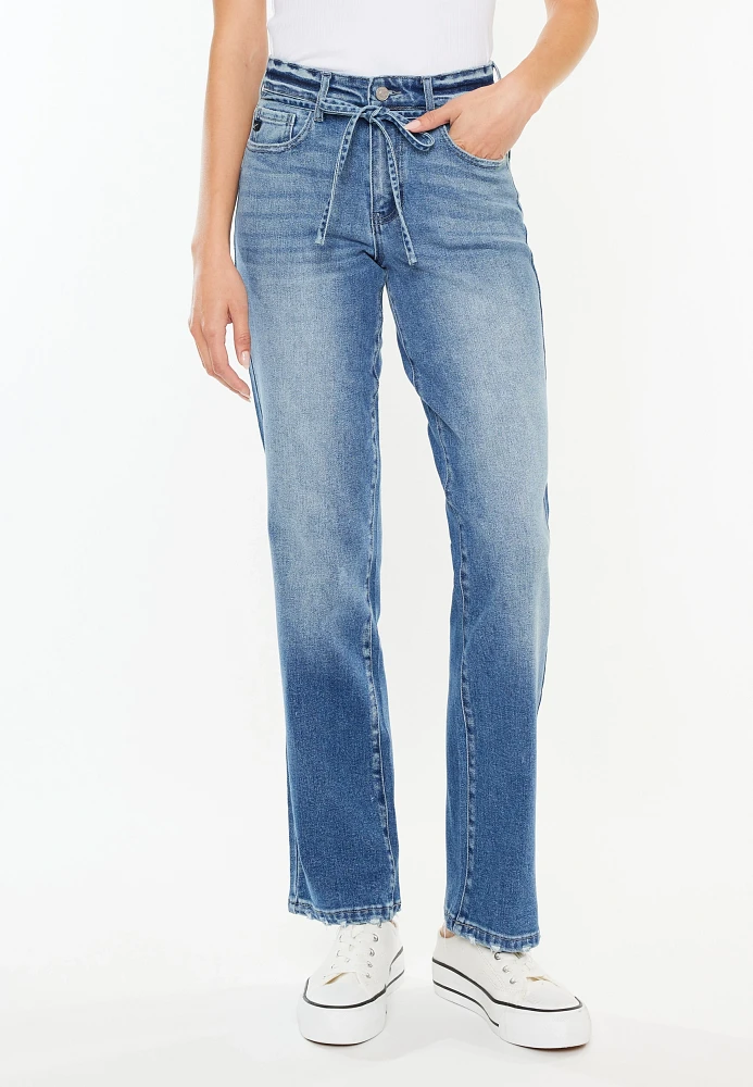 KanCan™ Tie Waist Straight Leg Jeans