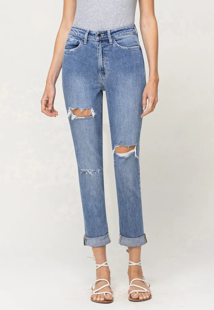 Flying Monkey™ High Rise Ripped Mom Jean
