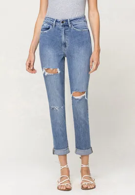 Flying Monkey™ High Rise Ripped Mom Jean