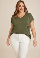 Plus 24/7 Fairhaven V Neck Dolman Tee