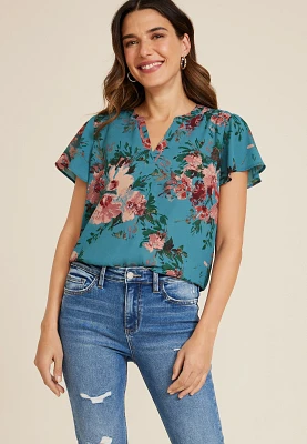 Atwood Flutter Sleeve Blouse