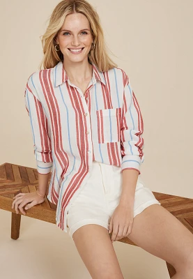 Cool Cotton Relaxed Button Up Shirt