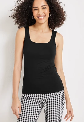 Simply Smooth Double Layer Square Neck Tank Top