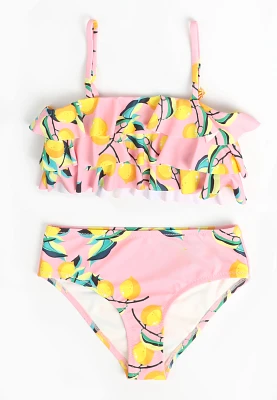 Girls Lemon Ruffle Bikini Swimsuit