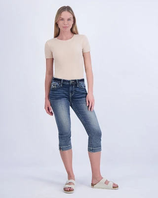 Vigoss® Heritage Mid Rise Arrow Stitch Capri Jean