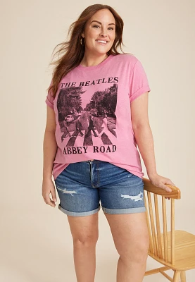 Plus Size Beatles Vintage Oversized Fit Graphic Tee