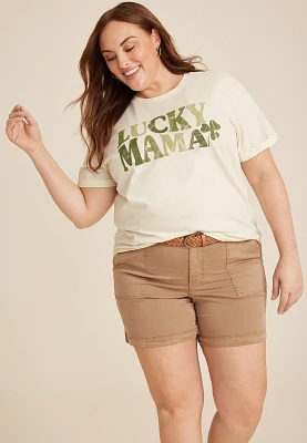 Plus Size Lucky Mama Graphic Tee