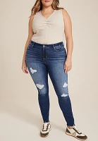 Plus edgely™ High Rise Ripped Super Skinny Jean