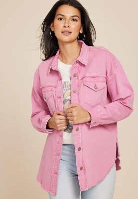 Pink Denim Oversized Shacket