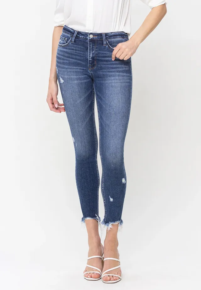 Flying Monkey High Rise Split Flare Stretch Jean