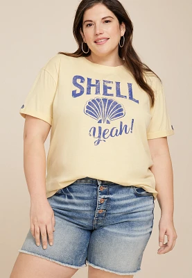 Plus Shell Yeah Oversized Fit Graphic Tee